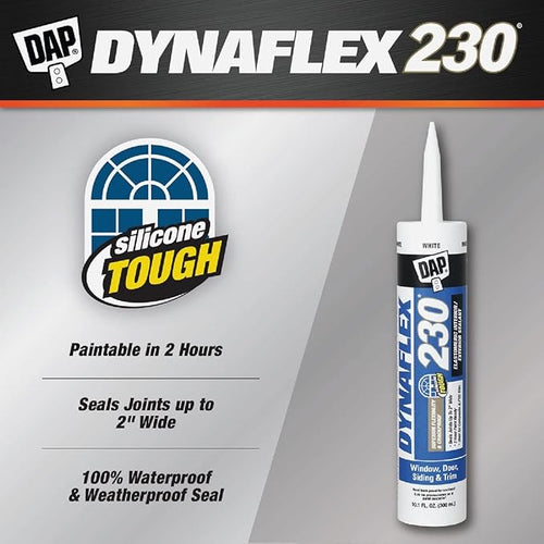 12 Pack Dap 18300 DYNAFLEX 230 Premium Indoor/Outdoor Sealant - White 10.1-oz Cartridge (18275)