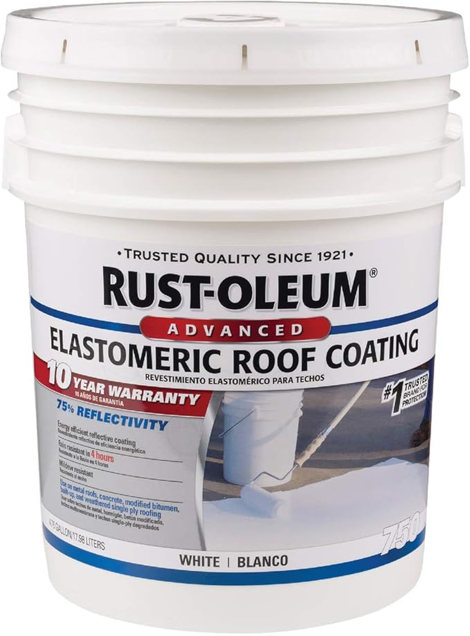Rust-Oleum 750 Elastomeric Roof Coating, 5 Gallon, White
