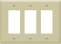 ENERLITES Decorator Light Switch or Receptacle Outlet Wall Plate, 3-Gang 4.88" x 6.77", Gloss Finish, Mid-Size, Polycarbonate Thermoplastic, UL Listed, 8833M-I, Ivory