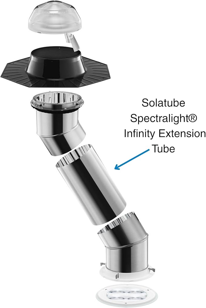 Solatube® 10-Inch Spectralight Infinity Extension Tube – 99.7% Specular Reflectivity Rigid Tubing for 160 DS & 160 ISn – High-Efficiency Light Transfer for Long Attic Runs (10" Diameter)