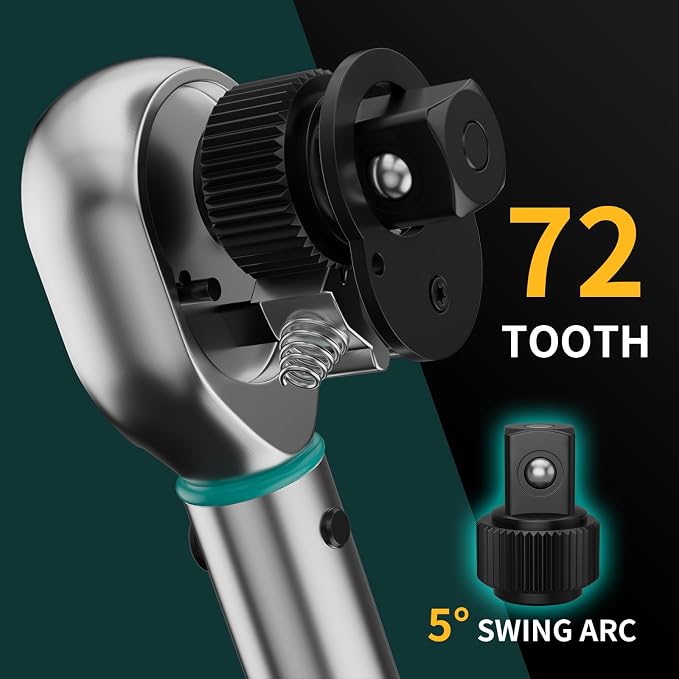 GRENPRO 1/2" Drive Click Torque Wrench 25-250 Ft.Lb – Dual-Direction Adjustable with Dual Range Scales, 72-Tooth Precision Ratchet, ±3% Accuracy – for Bike, Motorcycle, Car Repair & DIY Maintenance