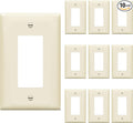 ENERLITES Decorator Light Switch or Receptacle Outlet Wall Plate, Glossy, Midway Size 1-Gang 4.88" x 3.11", Unbreakable Polycarbonate Thermoplastic, UL Listed, 8831M-LA-10PCS, Light Almond (10 Pack)