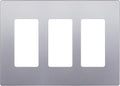 ENERLITES Elite Series Screwless Decorator Wall Plate Child Safe Outlet Cover, Gloss Finish, Size 3-Gang 4.68" H x 6.53" L, Unbreakable Polycarbonate Thermoplastic, SI8833-SV, Silver