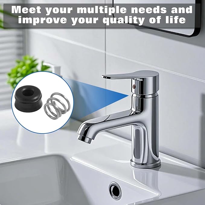 8 Pack Spring Kit Faucet Stem Assembly Repair Kits Replacement Seats and Springs Faucet Seat Repair Kit for Kitchens, Bathrooms, Bathtubs, Shower Faucets Applications