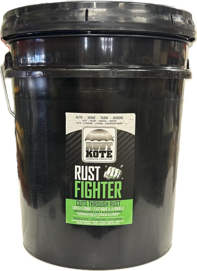 RustKote - Rust Fighter - 5 Gallons, Corrosion Protection, Salt Neutralizer, Lifts Moisture, Creeps & Coats While Protecting Metal from Rust. Use on Cars, Machinery, Bicyles, Equipment