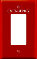 ENERLITES Decorator Light Switch or Receptacle Outlet Wall Plate with Emergency Label, Mid-Size 1-Gang 4.88" x 3.11", Unbreakable Polycarbonate Thermoplastic, UL Listed, 8831M-ER, Red