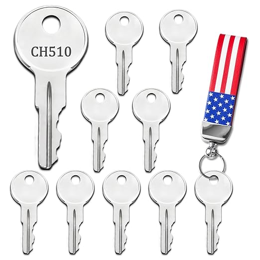 10PCS Equipment Keys CH510, Fit Some Truck Boxes and toolboxes from Delta, Brute Boxes, Better Built, DeeZee, Lund, Tractor Supply, Craftsman, Owens Products, UWS, Northern Tool