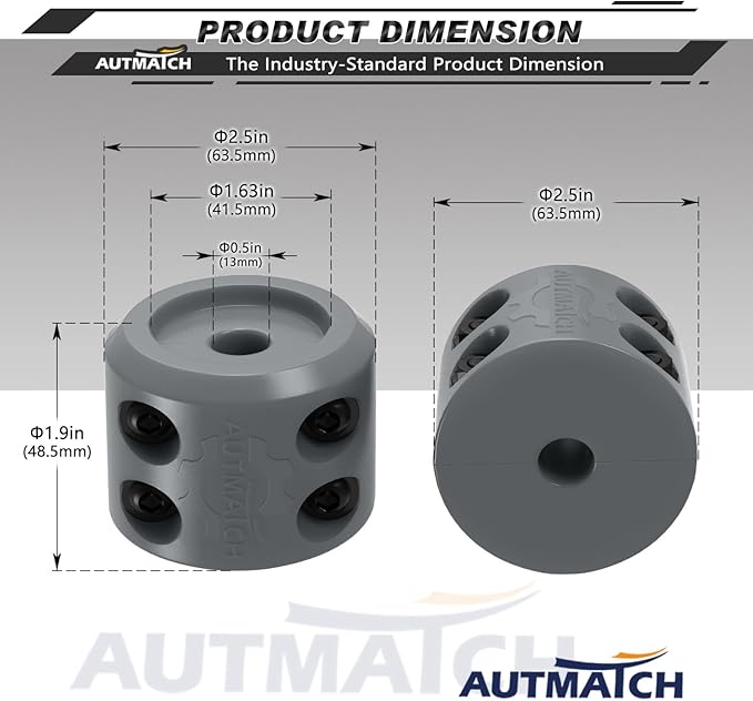 AUTMATCH Winch Cable Hook Stopper (2 Pack), Silicone Rubber Winch Stopper for Wire & Synthetic Rope, Winch Line ATV UTV, Shock Absorbent, Prevent Pulling Bounce and Abrasion, Gray
