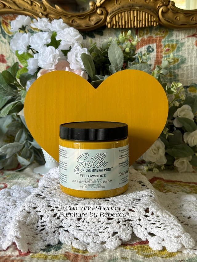 Dixie Belle Silk All-in-One Mineral Paint - Yellowstone (4oz) - All-in-One Water Based Primer + Topcoat - Durable Furniture Paint - Low Reflective Finish