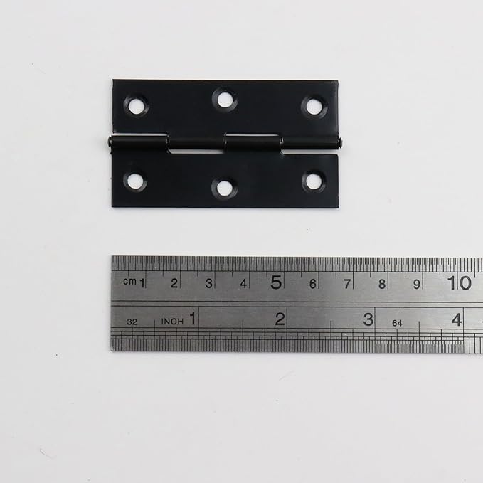 MY MIRONEY 20PCS Stainless Steel Folding Hinges 2-3/5 Inch Black Cabinet Door Hinge Home Furniture Hardware Hinge for Wooden Box, Door and Window, DIY Projects
