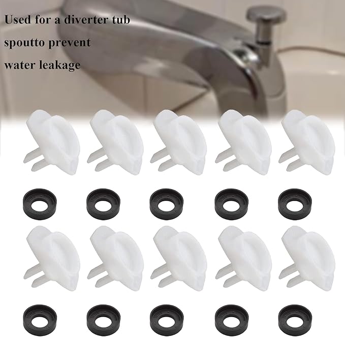 10 PCS 101237 OEM for Moen Cup Seal & Diverter Gate for Plumbing Fixture or Faucet, 3800 Tub Spout Replacement Part
