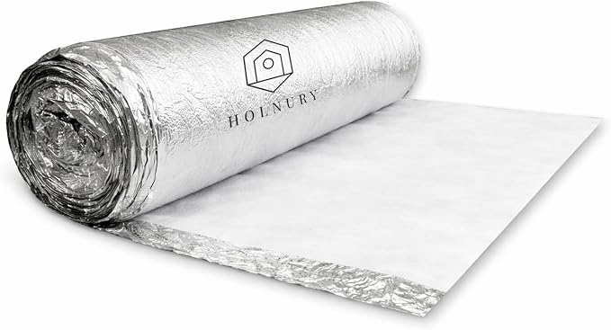 3-in-1 Acoustic Premium Floor Underlayment - 200 sqft Roll - 3mm Thick EPE with Silver Foil Vapor Barrier with Tape - Moisture Barrier, Thermal Insulation, Sound Insulation (Silver Protect)