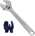15" Inch Adjustable Wrench with 1-3/4"(44mm) Max Jaw Opening (Scales Metric and SAE), Drop Forged Alloy Steel Adjustable Spanner for Various Fasteners, Chrome Plated Handle Polished