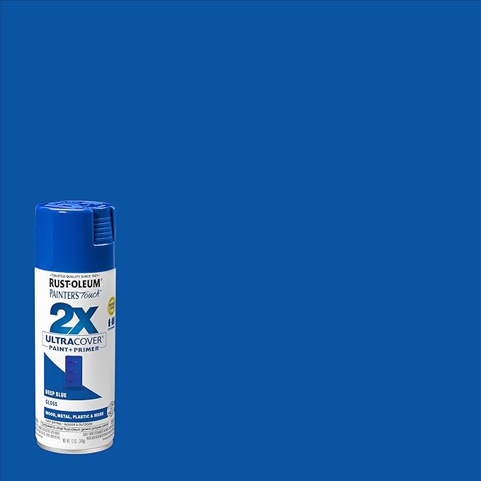 Rust-Oleum 334032 Painter's Touch 2X Ultra Cover Spray Paint, 12 oz, Gloss Deep Blue (Pack of 4)