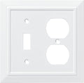 Franklin Brass Classic Architecture (1-Pack) Single Switch/Duplex Combo Pure White 2-Gang Combination Wall Plate Electrical Outlet Covers W35245-PW-C