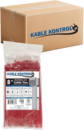 Kable Kontrol Cable Zip Ties, 8 Inch, 10000 Pcs, 50lbs Test, Red | Nylon Plastic, Self Locking, UL Listed, Indoor Use