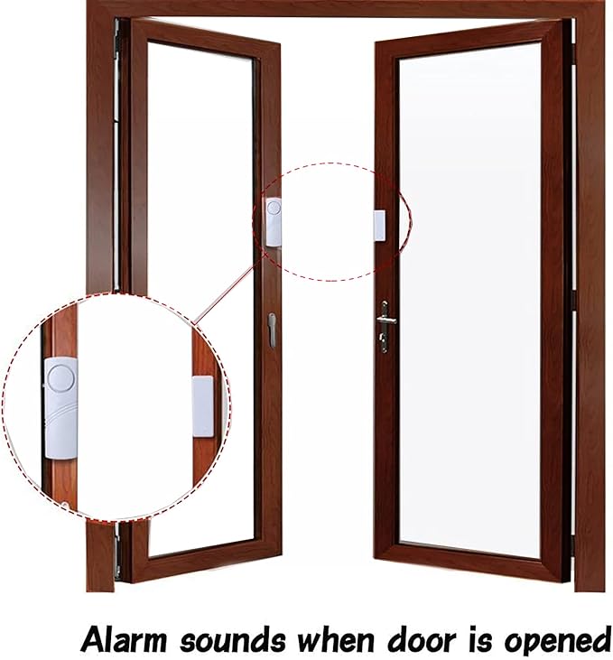 4 Pack Home Security Door & Window Alarms for Kids Safety - DIY Protection Burglar Bell Alarm for Home & Office