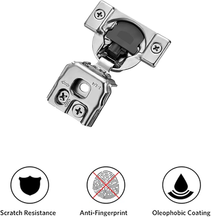 Ravinte 40 Pack 20 Pair 1-1/4 inch Overlay Soft Close Kitchen Cabinet Hinges Stainless Steel Adjustable Kitchen Hinges Satin Nickel Cabinet Hardware