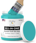 Chalky Chicks 16 Fl Oz Matte Mermaid (Green Teal) Chalk Paint for Furniture Without Sanding, No Prep Furniture Paint No Sanding All in One for Crafts, Wood, Walls, Cabinet, Metal, Dresser, Farmhouse