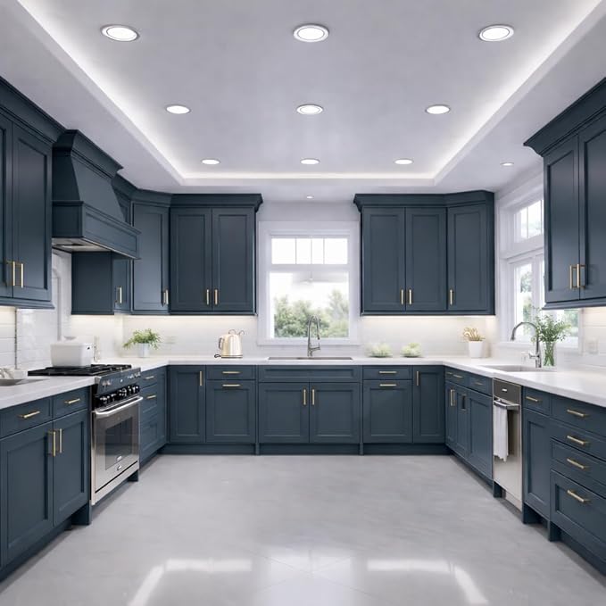 ALL-IN-ONE Paint by Heirloom Traditions, Bermuda (Blue Gray), Gallon - Durable cabinet and furniture paint. Built in primer and top coat, no sanding needed. Includes our 30 featured color card.