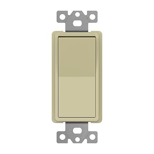 ENERLITES 4-Way Decorator Paddle Rocker Light Switch, Gloss Finish, Clamp Down Wiring, Grounding Screw, Residential Grade, 15A 120V/277V, UL Listed, 94150-I, Ivory