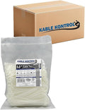 Kable Kontrol Cable Zip Ties, 5.5 Inch 24000 Pcs, 40lbs Test, Natural White | Nylon Plastic, Self Locking, UL Listed, Indoor Use