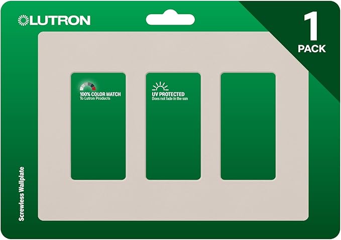 Lutron Claro 3 Gang Decorator/Rocker Wallplate, Satin, Taupe (1-Pack) | SC-3-TP