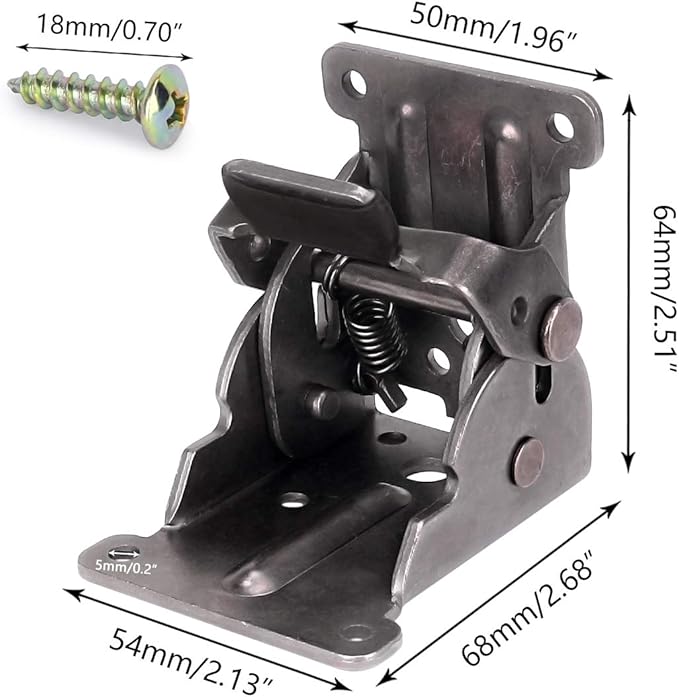 4 Pack Locking Hinge for Folding Table Brackets, Heavy Duty Folding Brackets 90 Degree Self Locking Folding Hinge for Table Legs Furniture