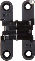 SOSS - 204CUS19 204 Zinc Invisible Hinge with Holes for Wood or Metal Applications, Mortise Mounting, Black E-Coat Exterior Finish (Pack of 2)