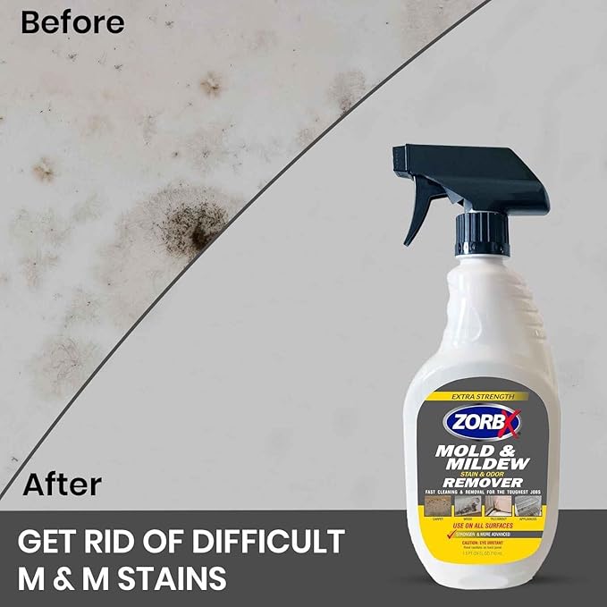 ZORBX Stain & Odor Remover & Cleaner Spray 128 FL Oz Refill – Scrub Free Formula - Bleach Free Stain & Smell Eliminator for Shower, Bathroom, Ceiling, Carpet, Cars, Walls & Wood