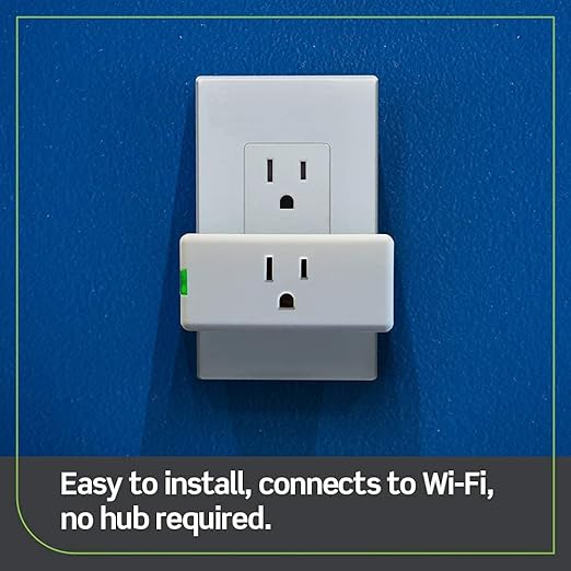 Leviton Decora Smart Plug, Wi-Fi 2nd Gen, Works with Matter, My Leviton, Alexa, Google Assistant, Apple Home/Siri & Wire-Free Anywhere Companions for Switched Outlet, D215P-1RW, White