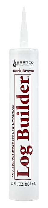 Sashco Log Builder Acrylic Latex Caulking Sealant, 30 oz Cartridge, Dark Brown (Pack of 1)