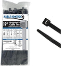 Kable Kontrol Cable Zip Ties, 19 Inch, 50 Pcs, HD 250lbs Test, Black | Nylon Plastic, UV-Resistant, Self Locking, UL Listed, Indoor & Outdoor Use