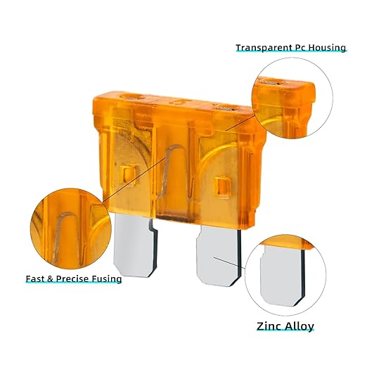 100Pcs 5 Amp Fuses Stanbdard Fuse, 5A Car Fuse Blade for Automotive, Truck, Boat, Motorcycle