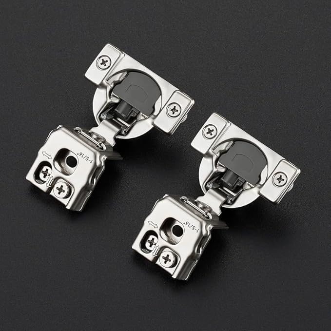 Ravinte 10 Pack 5 Pairs 1-5/16 inch Overlay Soft Close Hinges for Kitchen Cabinet Hinges Satin Nickel Hidden Hinges Stainless Steel Concealed Hinge self Closing
