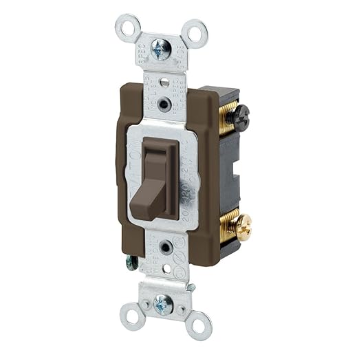 Leviton 15-Amp 120/277-Volt, Toggle Framed 4-Way AC Switch, 54504-2, Tan Brown
