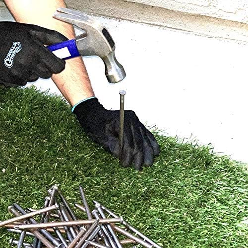 200-Pack - USA Made Synthetic Grass Turf Nails 6" Stakes (20 Pound) Non-Galvanized Thick 4-Gauge Style, Will Rust for Extra Hold - Spikes for Artificial Turf & No Dig Edging (200 Nails Per Bag)