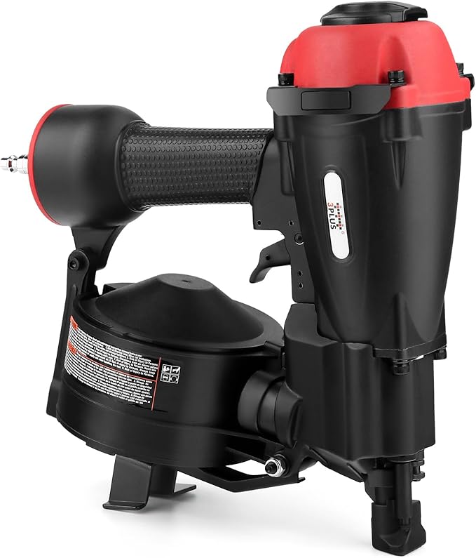 3PLUS HCN45SP 11 Gauge 15 Degree 3/4" to 1-3/4" Coil Roofing Nailer Pneumatic Roof Nail Gun