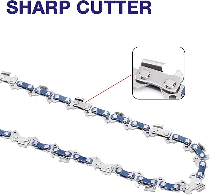 4 Pack 10 Inch Chainsaw Chain 3/8" LP Pitch .043'' Gauge 40 Drive Links fits Milwaukee, Ryobi, Worx, Craftsman and more