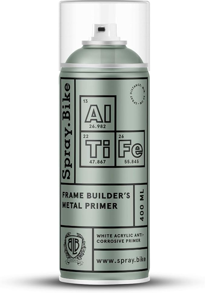 Spray.Bike Frame Builder's Metal Primer | Acrylic Primer Spray Paint for Bicycles | Anti Rust Spray for Metal | Rust & Corrosion Protection | Super Grip, Fast Drying | 400ml, Light Gray