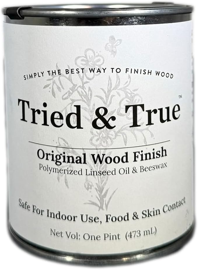 Tried & True Original Wood Finish, Pint - Linseed Oil & Beeswax Blend, Ideal for All Woodwork, Long-Lasting Durability, Food Safe Sealer, Non-Toxic Wood Finish