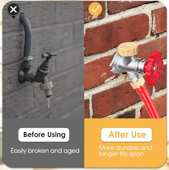 Universal Outdoor Faucet Repair Kit, Anti-Siphon Frostproof Faucet Valve Hose Faucet Fitting Repair Kit for VACVBKX1B Vacuum Breaker, Metal Handle