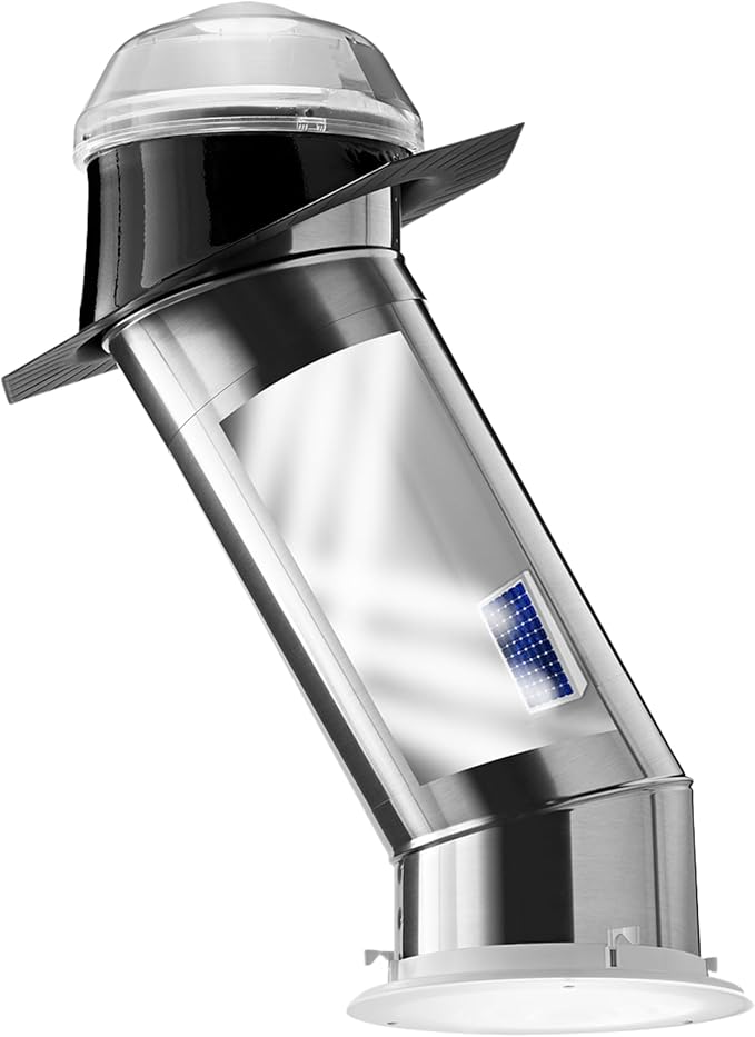 Solatube® 290 ISn 14-inch Tubular Skylight with Integrated Solar NightLight – 40-inch Reach for Kitchens & Living Rooms – Includes 2 x 20 Extension Tubes