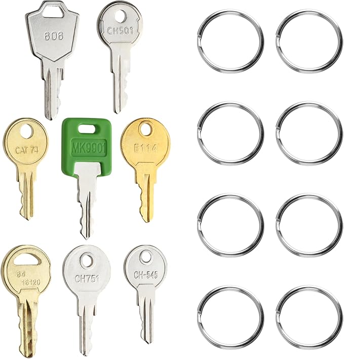 8 PCS Universal Replacement Utility Key Set – CH751 CH501 CH545 A126 CAT74 E114 MK9901 Keys for RV Compartments, Truck Toolboxes, Dispensers & Maintenance Equipment
