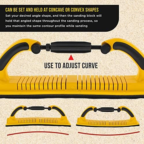 Dura-Gold Pro Series Adjustable Radius Flex Longboard Hand Sanding File Block with Hook & Loop Backing and PSA Backing Adapter Pad & 80 and 220 Grit PSA Longboard Sandpaper 20 Yard Roll, 2-3/4" Wide