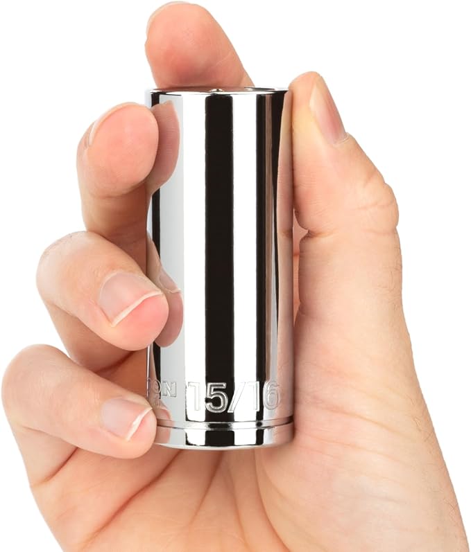 TEKTON 1/2 Inch Drive Deep 6-Point Socket Set, 16-Piece (3/8 - 1-5/16 in.) | SHD92005 | (3/8 - 1-5/16 in.), Deep, Socket Rail