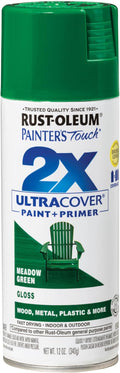 Rust-Oleum 249100 Painter's Touch 2X Ultra Cover Spray Paint, 12 oz, Gloss Meadow Green