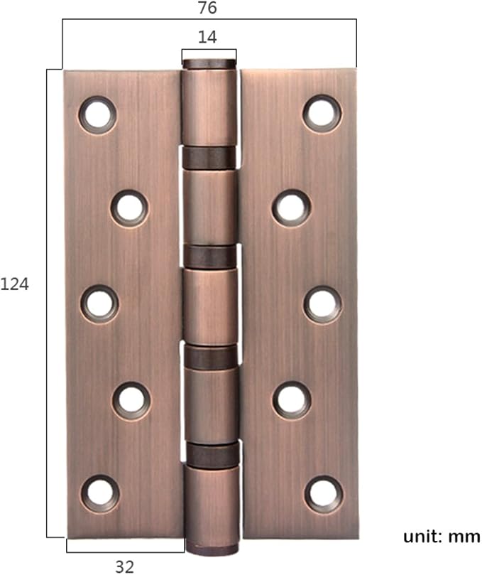 2 Pcs 5" Stainless Steel Ball Bearing Door Hinges with Square Corner for Heavy Duty Wood Door,Silver 1/8 Inch Thickness