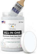 Chalky Chicks 32 Fl Oz Matte CottonTail White Chalk Paint for Furniture Without Sanding - No Prep Furniture Paint No Sanding All in One for Crafts, Wood, Cabinet, Walls, Metal, Dresser, Farmhouse