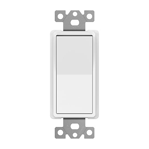 ENERLITES 4-Way Decorator Paddle Rocker Light Switch, Clamp Down Wiring, Grounding Screw, Residential Grade, 15A 120V/277V, UL Listed, 94150-W, White